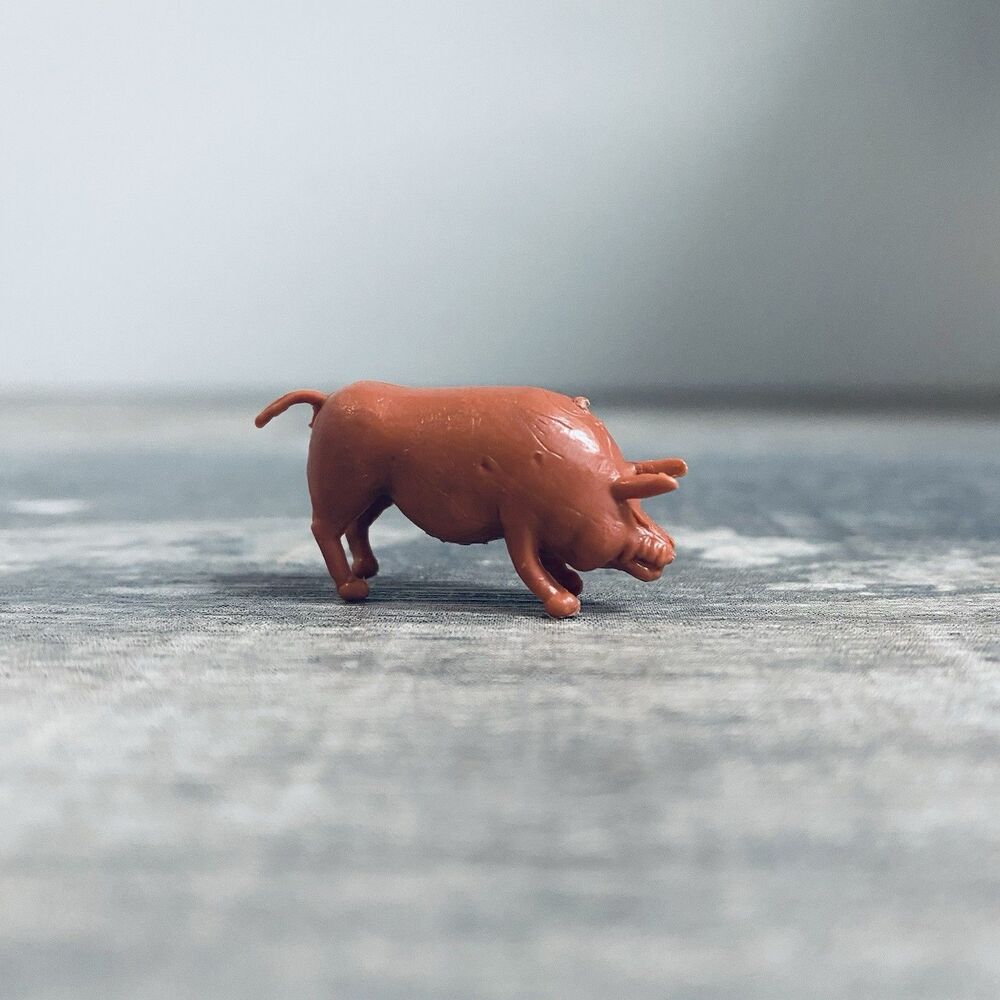 Vintage Micro Mini Pig PVC Farm Animal